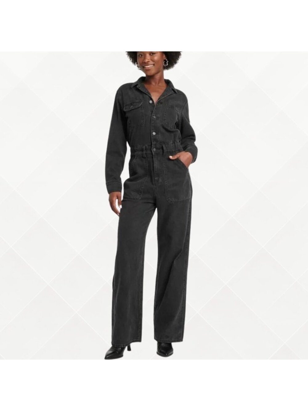 Universal Thread Denim Jumpsuit • 16 • Black Wash • WPT-100101